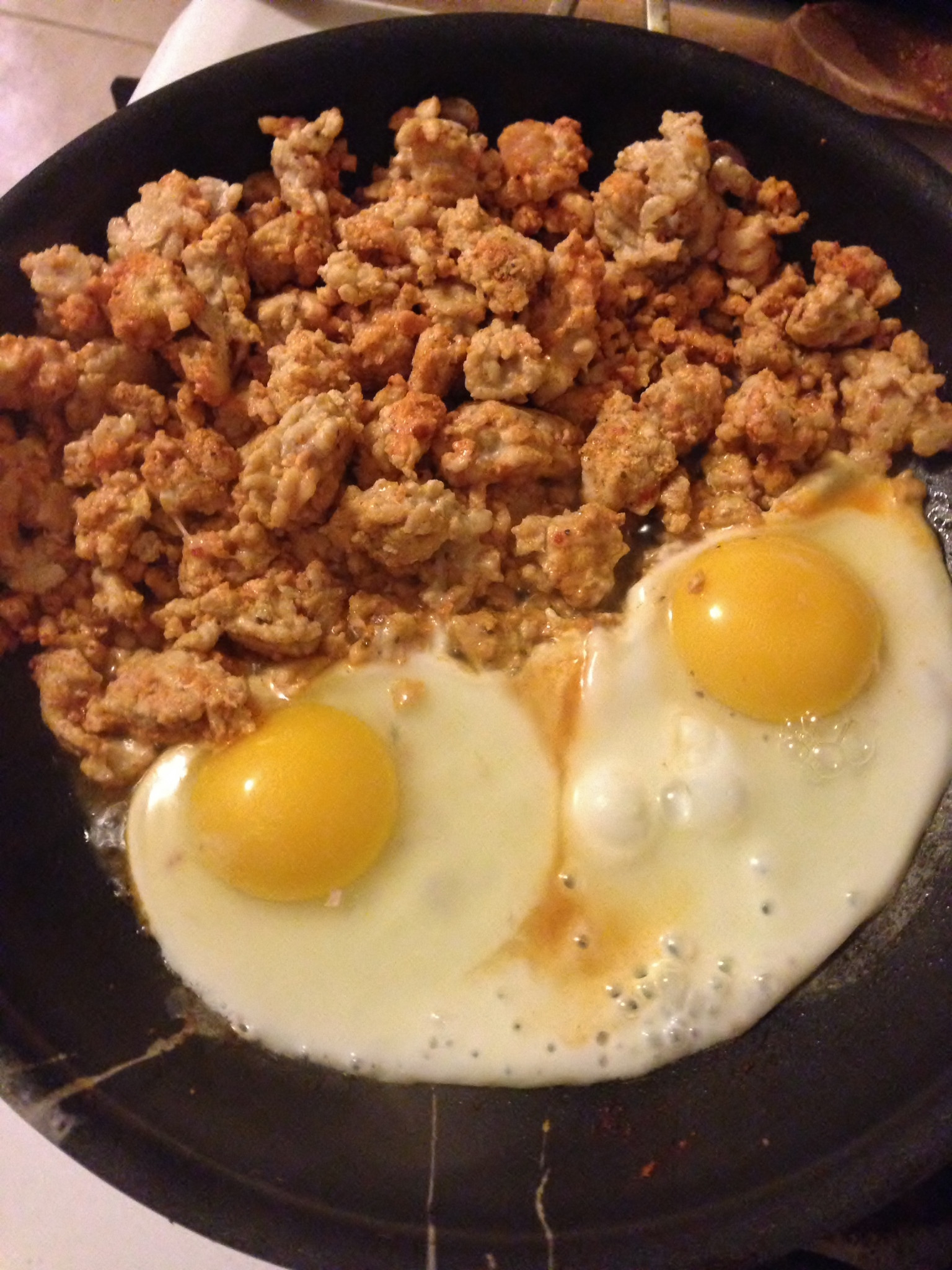 Ground Beef And Eggs
 Ground Turkey with Rice and Beans