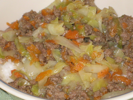 Ground Beef Cabbage
 ground beef and chopped cabbage