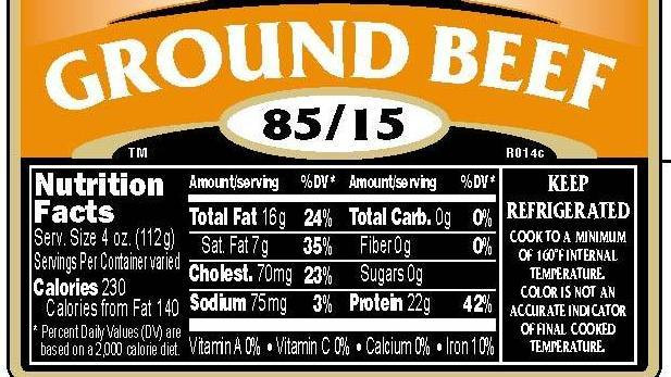 Ground Beef Calories
 Nutrition Labels Are ing To Meat Shots Health News