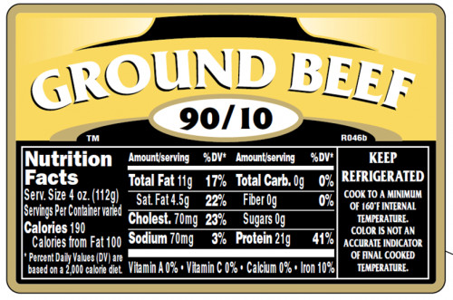 Ground Beef Calories
 Economics my dear Watson Nutrition Labeling
