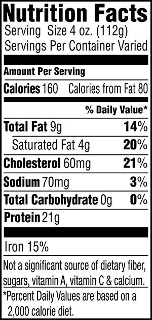 Ground Beef Calories
 All Natural