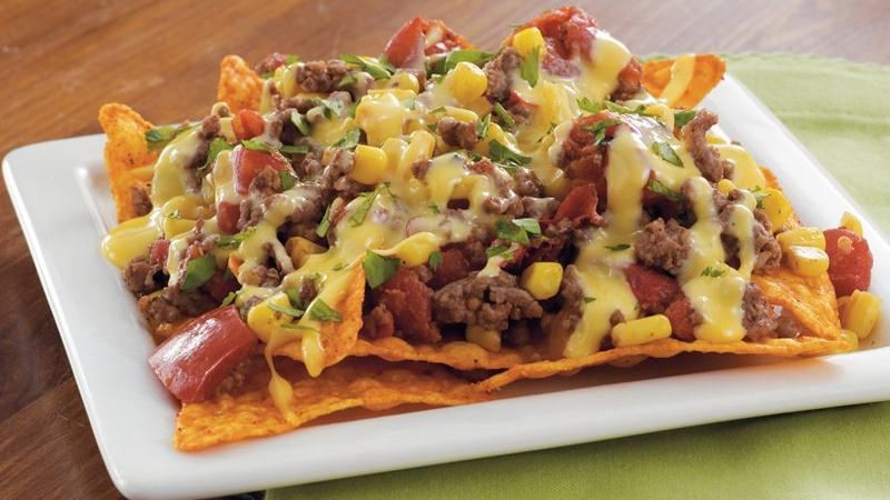 Ground Beef Nachos
 Nacho Beef Skillet recipe from Betty Crocker