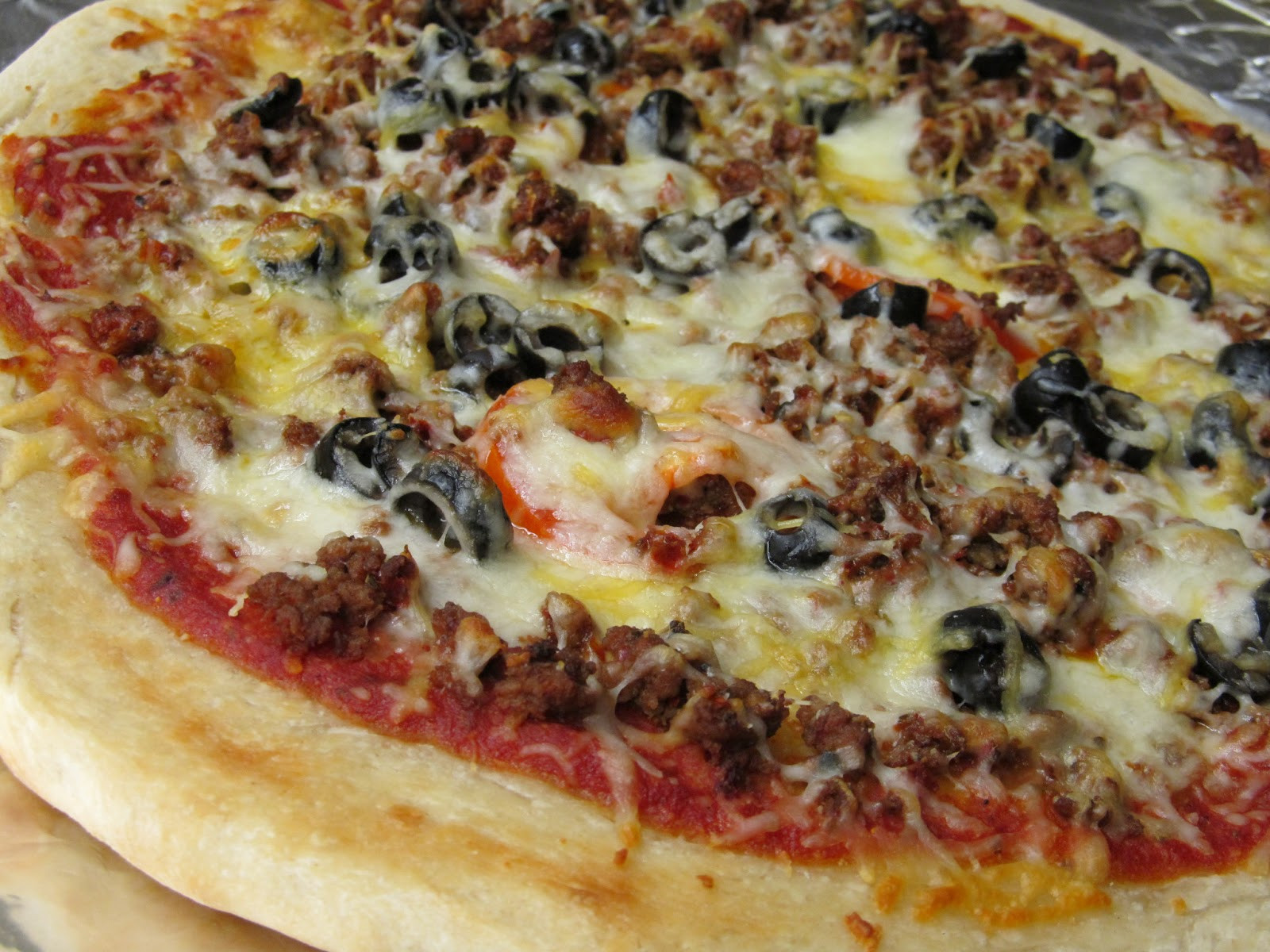 Ground Beef Pizza
 Jenn s Food Journey Chorizo and Ground Beef Pizza