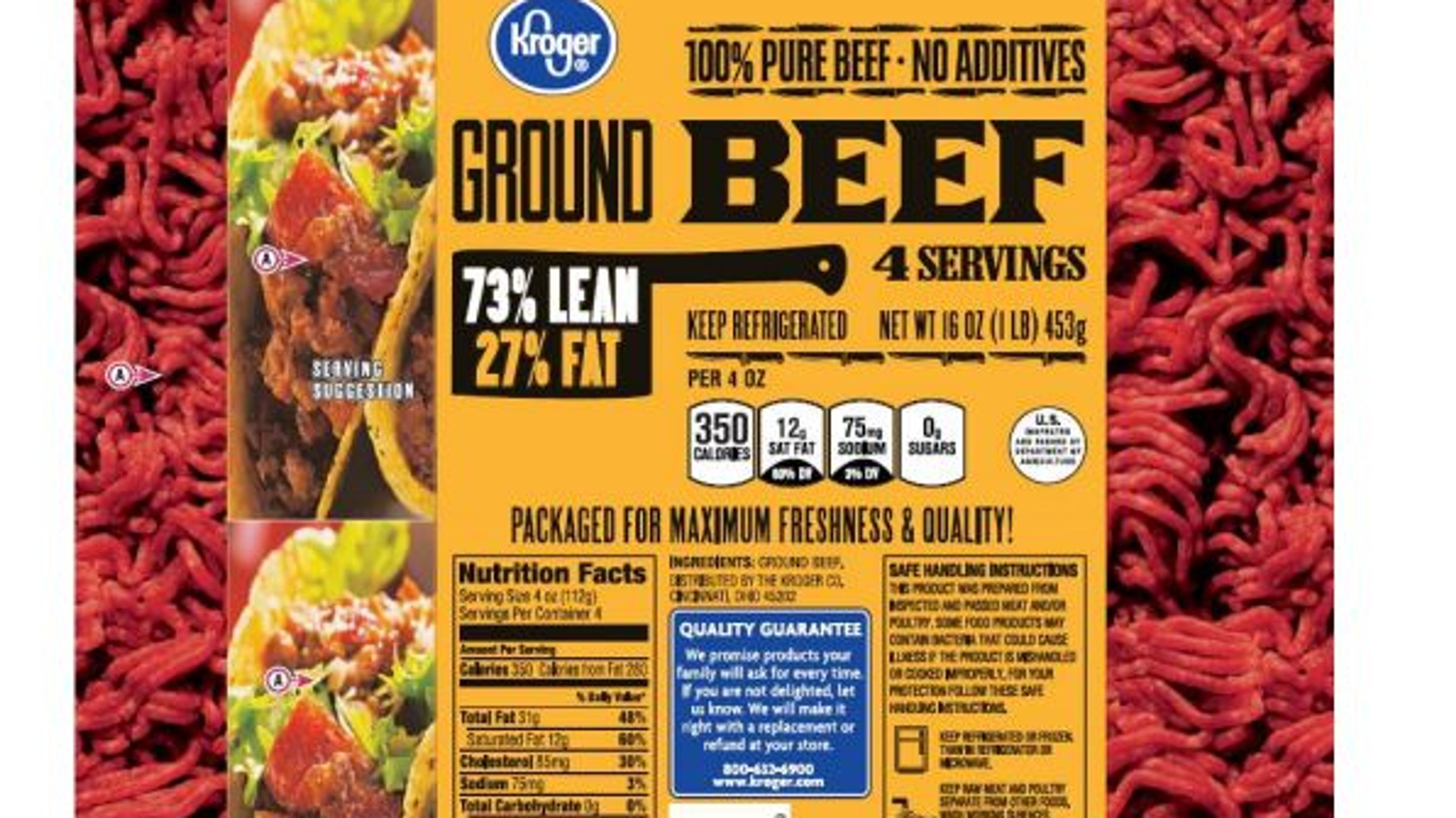 Ground Beef Recall
 Recall on ground beef Product sold in Kroger could