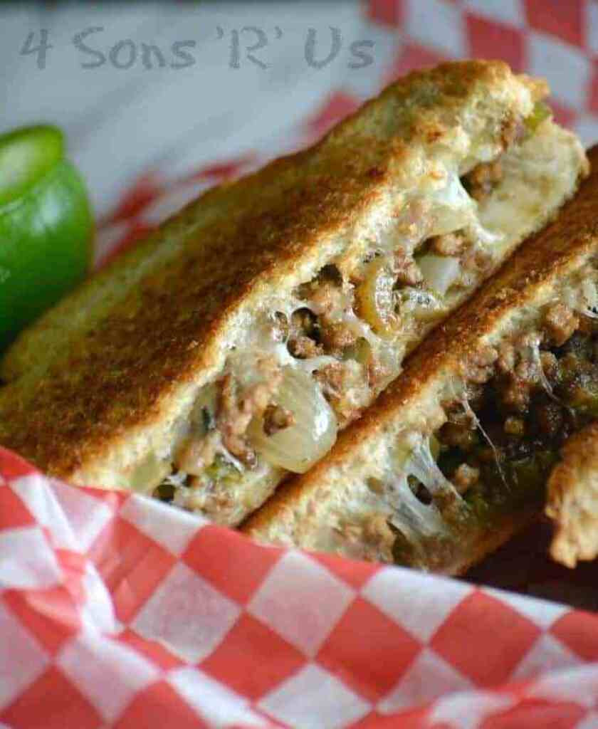 Ground Beef Sandwich
 Ground Beef Philly Cheesesteak Grilled Cheese Sandwiches