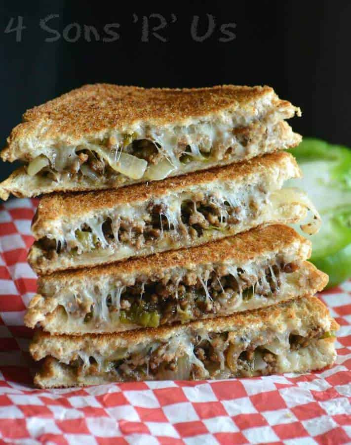 Ground Beef Sandwich
 Ground Beef Philly Cheesesteak Grilled Cheese Sandwiches