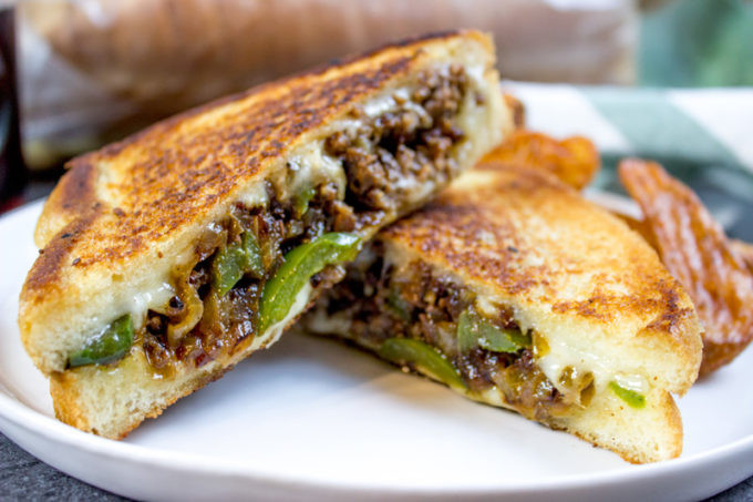 Ground Beef Sandwich
 Ground Philly Cheesesteak Grilled Cheese Dinner then