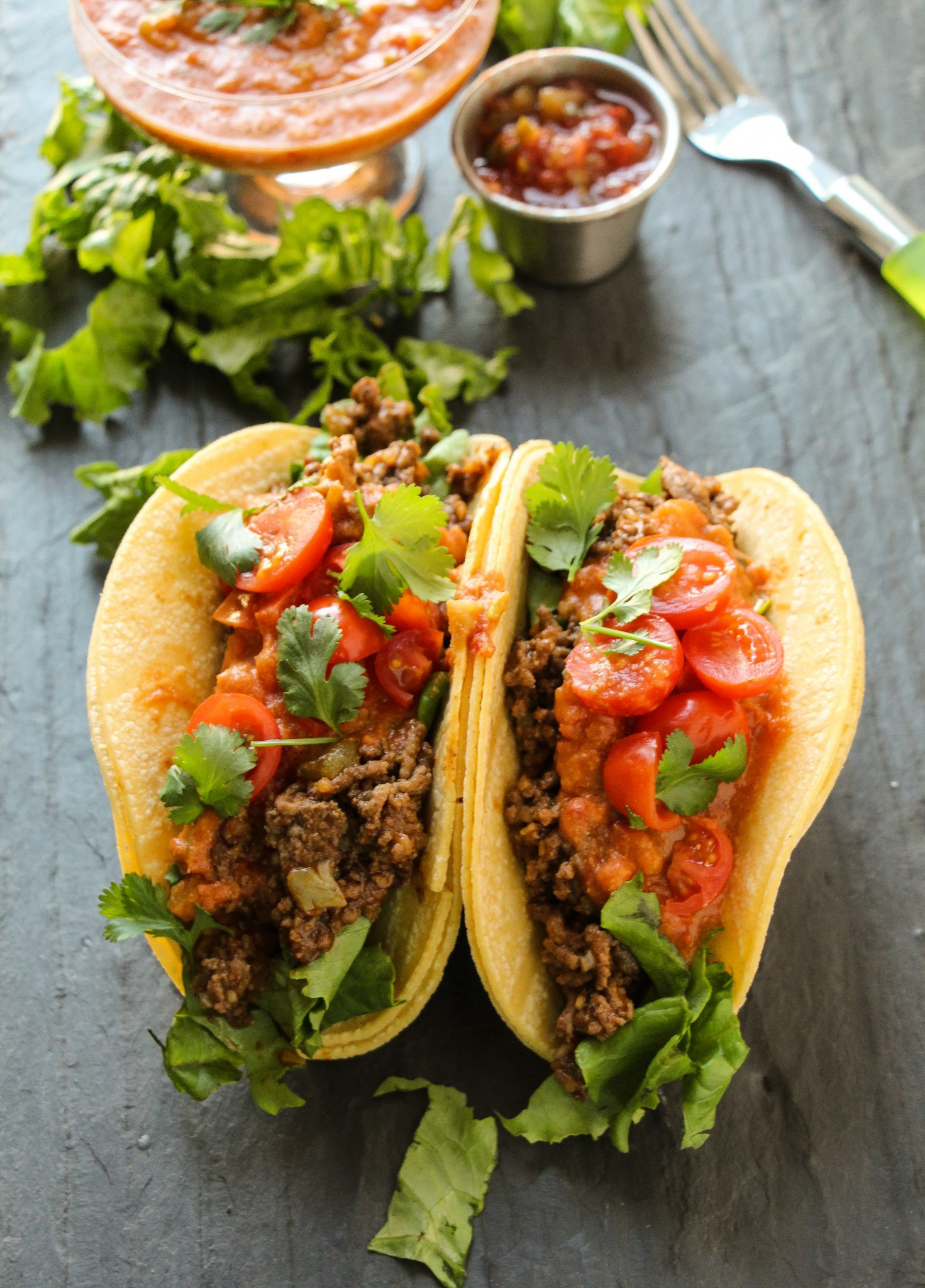 Ground Beef Taco Recipe
 Ground Beef Tacos with Loaded Refried Bean Sauce Layers