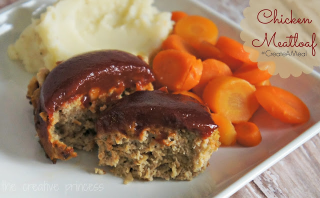 Ground Chicken Meatloaf
 The Creative Princess ad Mini Ground Chicken Meatloaf