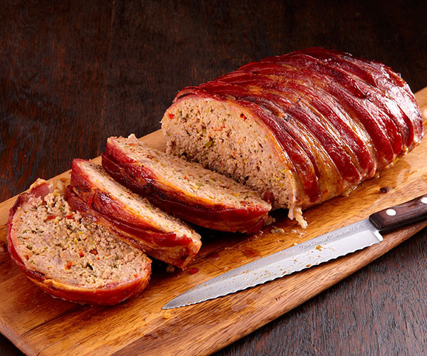Ground Pork Meatloaf
 Bacon Wrapped Meatloaf with Bell Peppers Recipe
