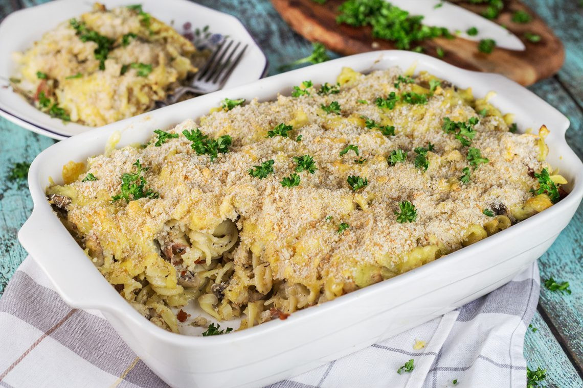 Ground Turkey Casserole
 Ground Turkey Casserole w Pasta Bacon and Mushrooms