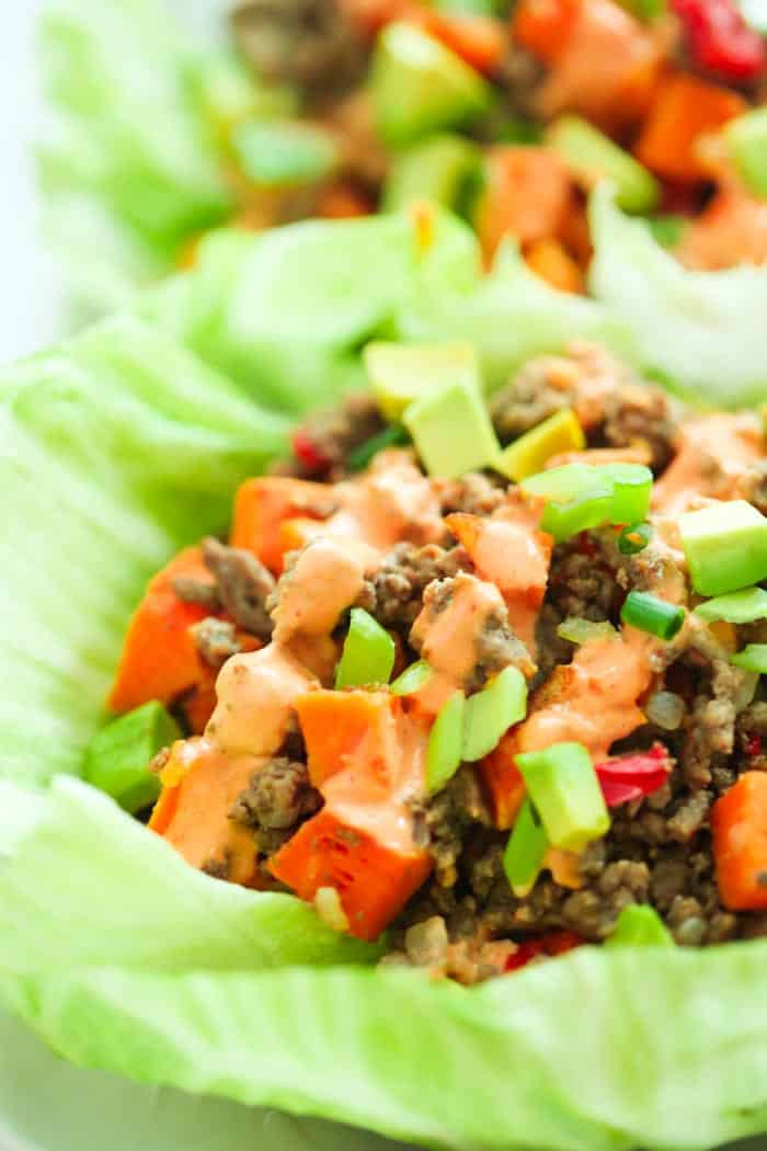 Ground Turkey Lettuce Wraps
 Ground Turkey Sweet Potato Lettuce Wraps Primavera Kitchen