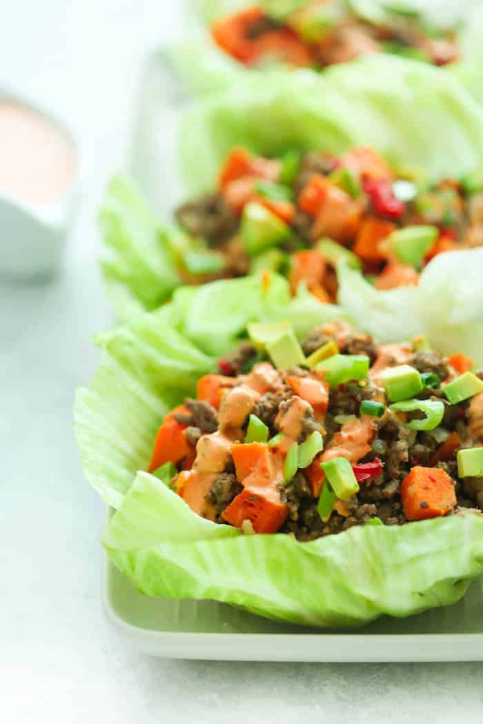 Ground Turkey Lettuce Wraps
 Ground Turkey Sweet Potato Lettuce Wraps Primavera Kitchen