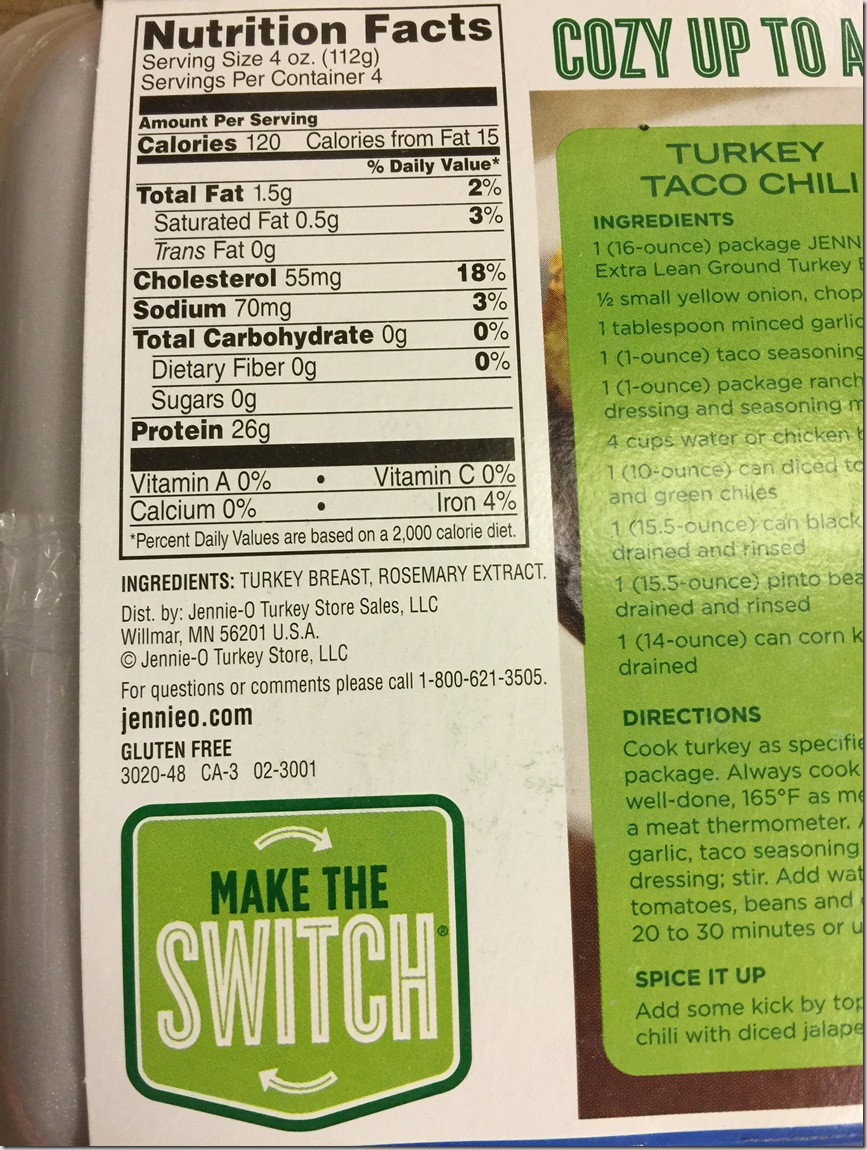 Ground Turkey Nutrition Facts
 Jennie O 93 7 Ground Turkey Nutrition Facts Nutrition Ftempo