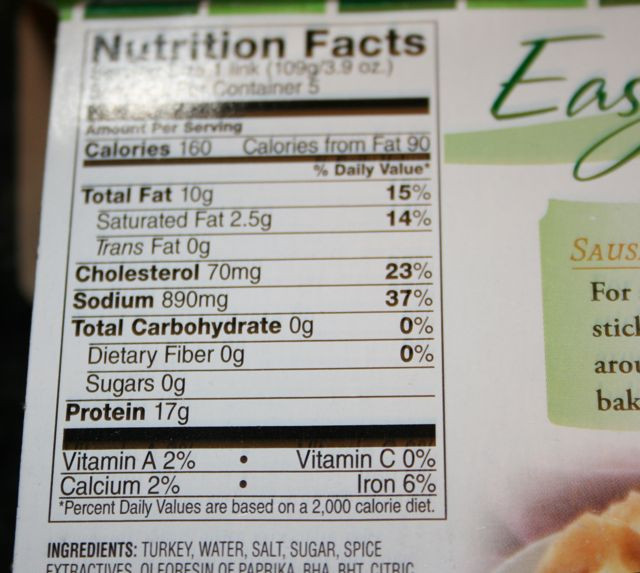 Ground Turkey Nutrition Facts
 Jennie O Hot Italian Turkey Sausage