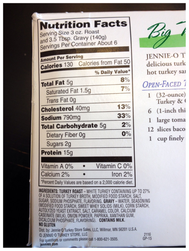 Ground Turkey Nutrition Facts
 jennie o turkey ham ingre nts