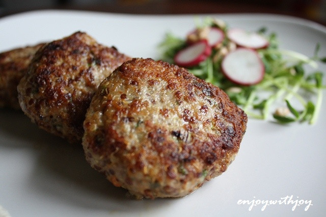 Ground Turkey Patties
 Ground Turkey and Quinoa Patties with Mint Cumin and