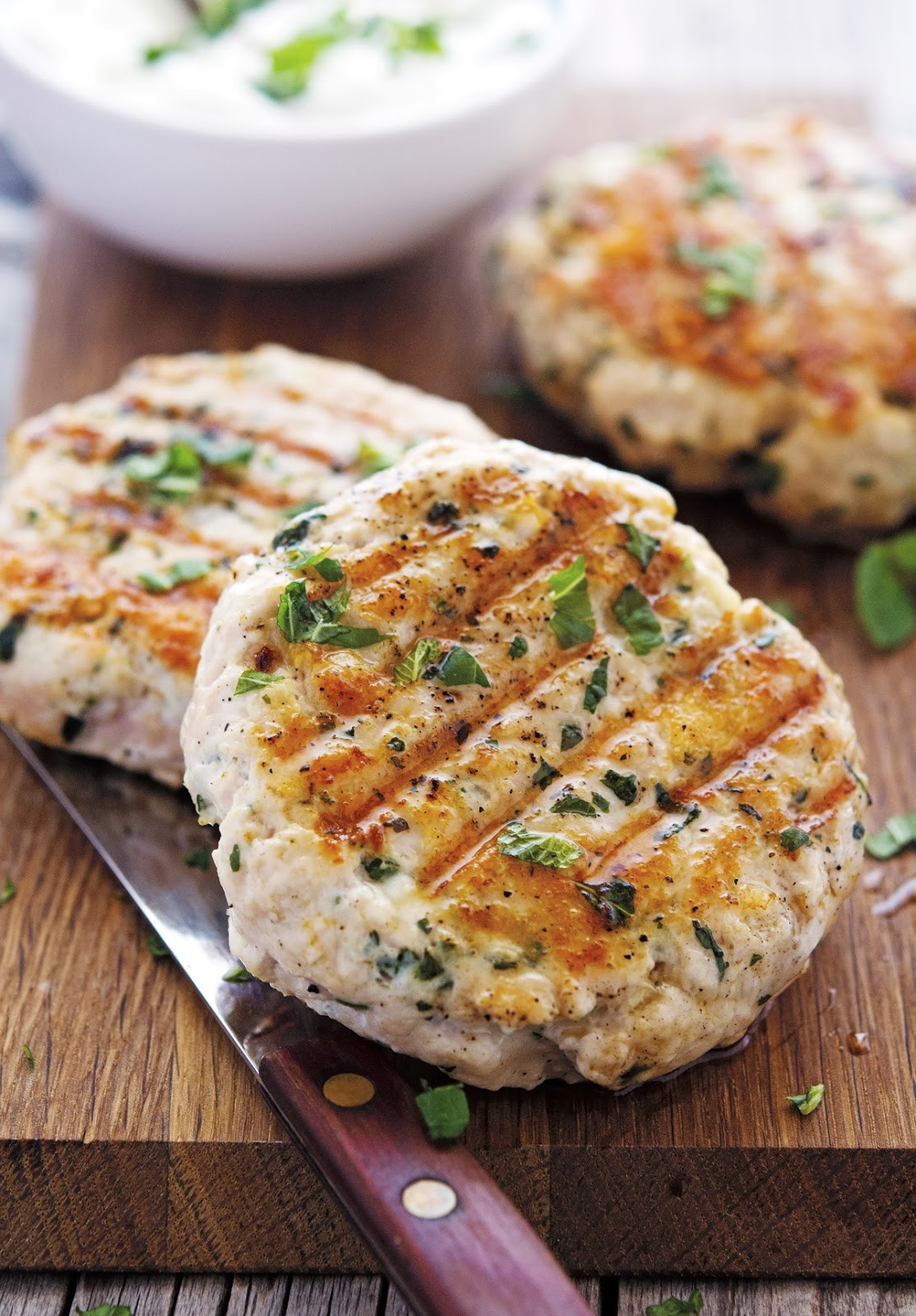 Ground Turkey Patties
 The Iron You Greek Style Turkey Burgers with Yogurt Sauce