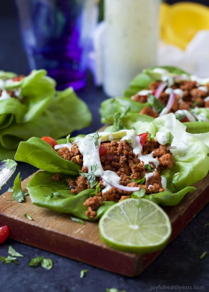 Ground Turkey Taco Recipe
 Ground Turkey Tacos in Lettuce Wraps with Cilantro Lime Crema