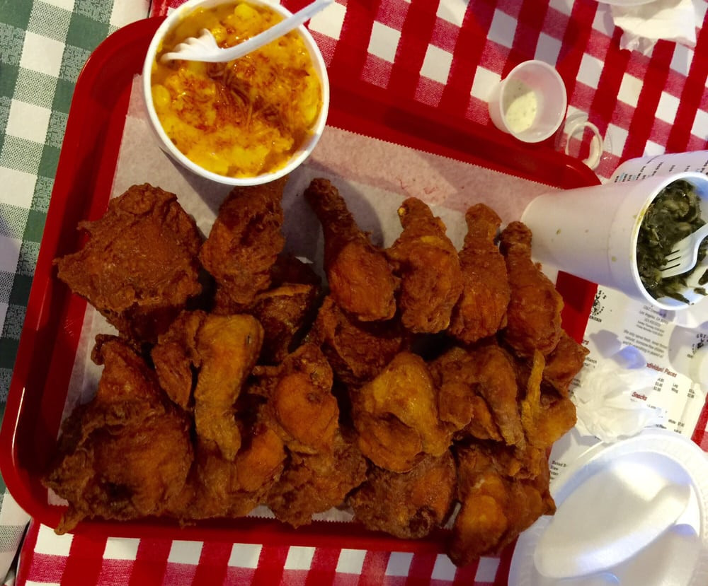 Gus S World Famous Fried Chicken
 20 piece with large side of Greens and Mac & Cheese Yelp