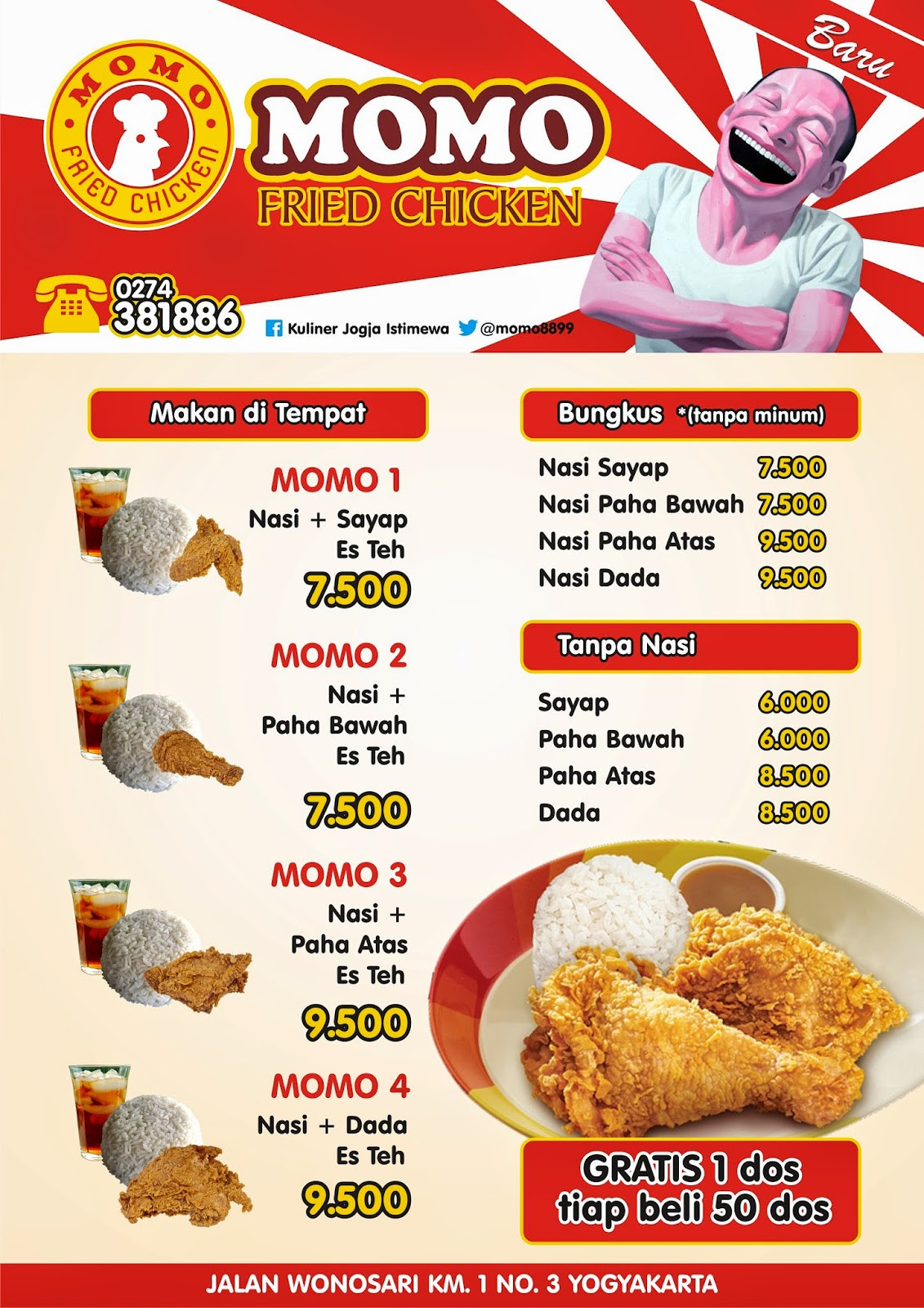 Gus'S Fried Chicken Menu
 MOMO RESTO YOGYAKARTA Sekarang ada menu baru MOMO FRIED