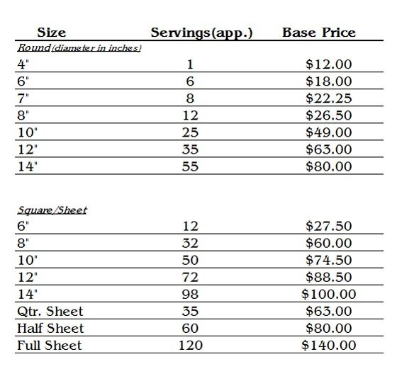 Half Sheet Cake Size
 72 best images about cake servings pricing on Pinterest