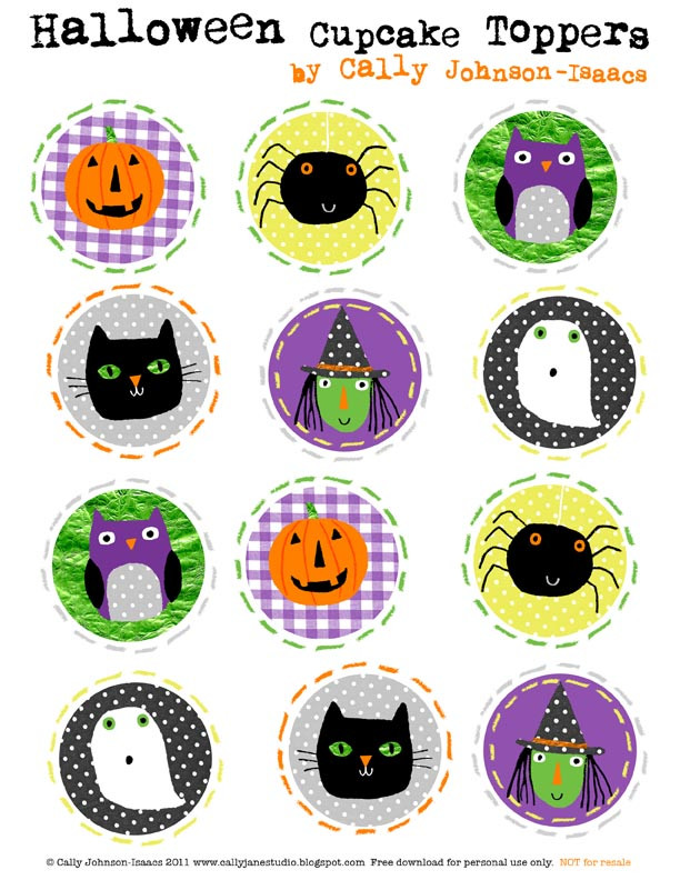 Halloween Cupcakes Toppers
 Halloween Cupcake Topper e Happy Mama