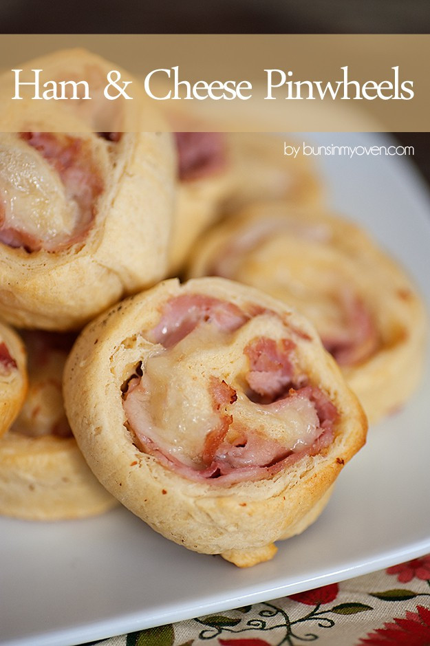 Ham And Cheese Crescent Rolls Appetizers
 Ham and Cheese Pinwheels — Buns In My Oven