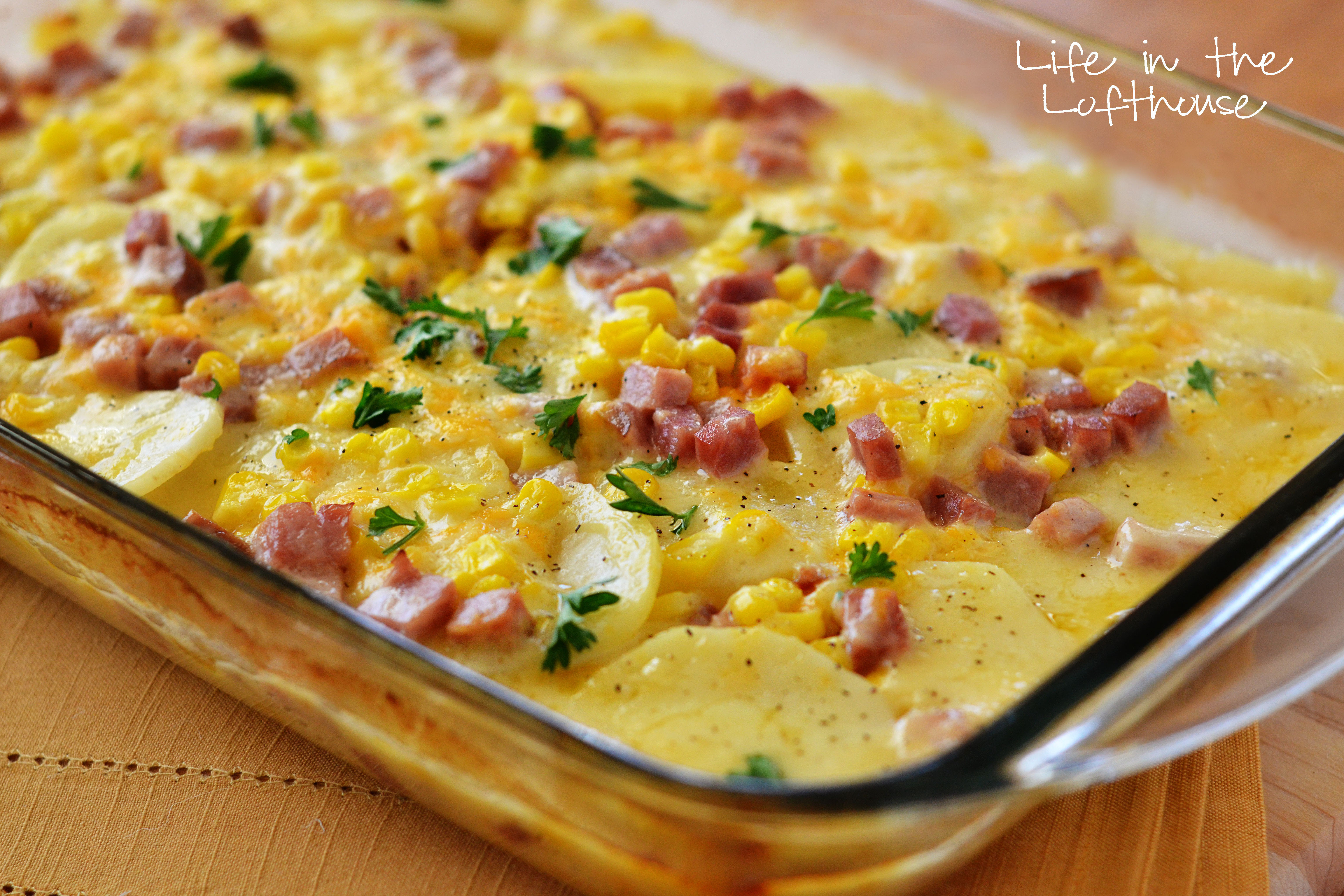 Ham And Potato Recipes
 Scalloped Potatoes Ham and Corn Bake