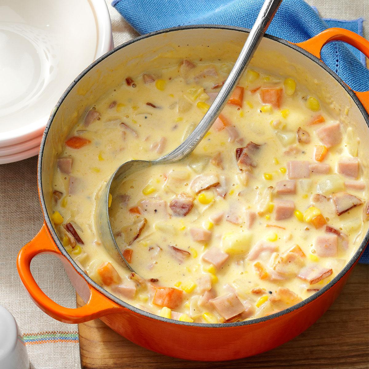 Ham And Potato Recipes
 Cheesy Ham Chowder Recipe