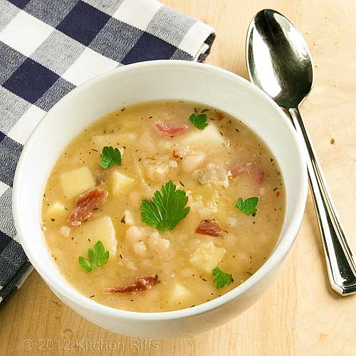 Ham Bone Potato Soup
 Kitchen Riffs White Bean and Potato Soup