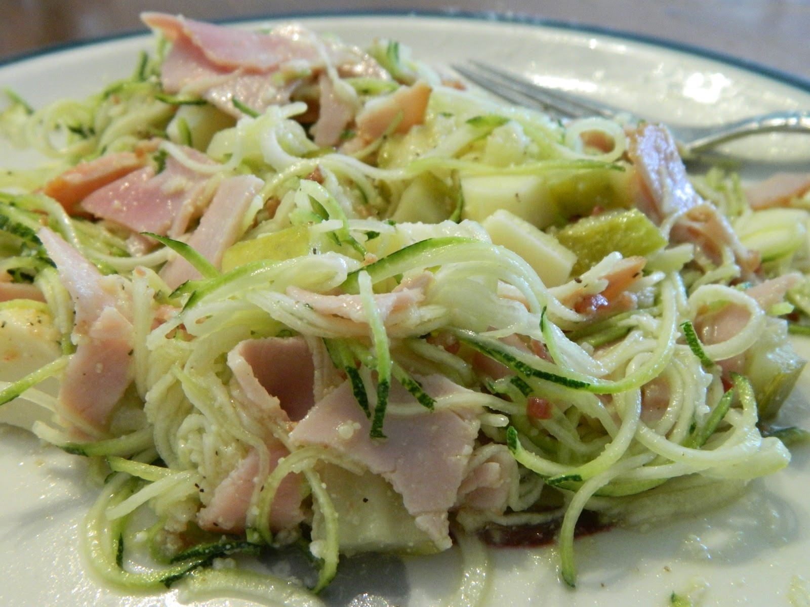 Ham Pasta Salad
 Ginny s Low Carb Kitchen Zucchini Pasta and Ham Salad