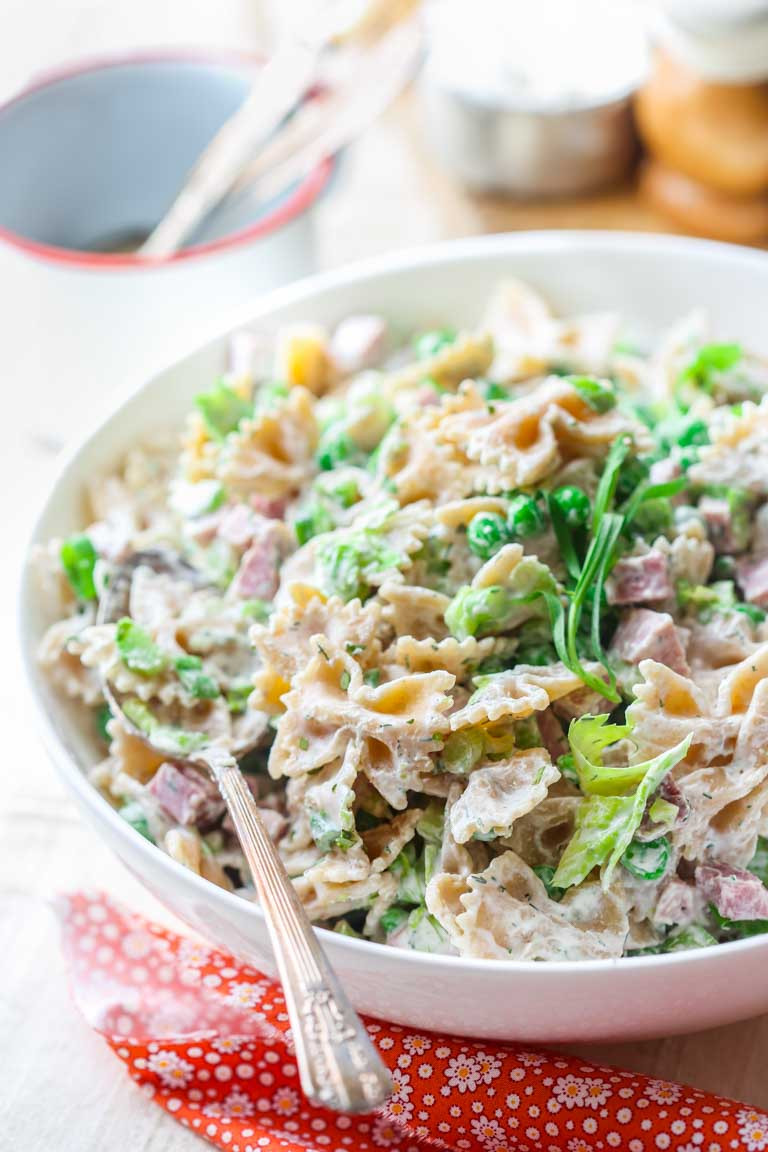 Ham Pasta Salad
 green pea and ham salad