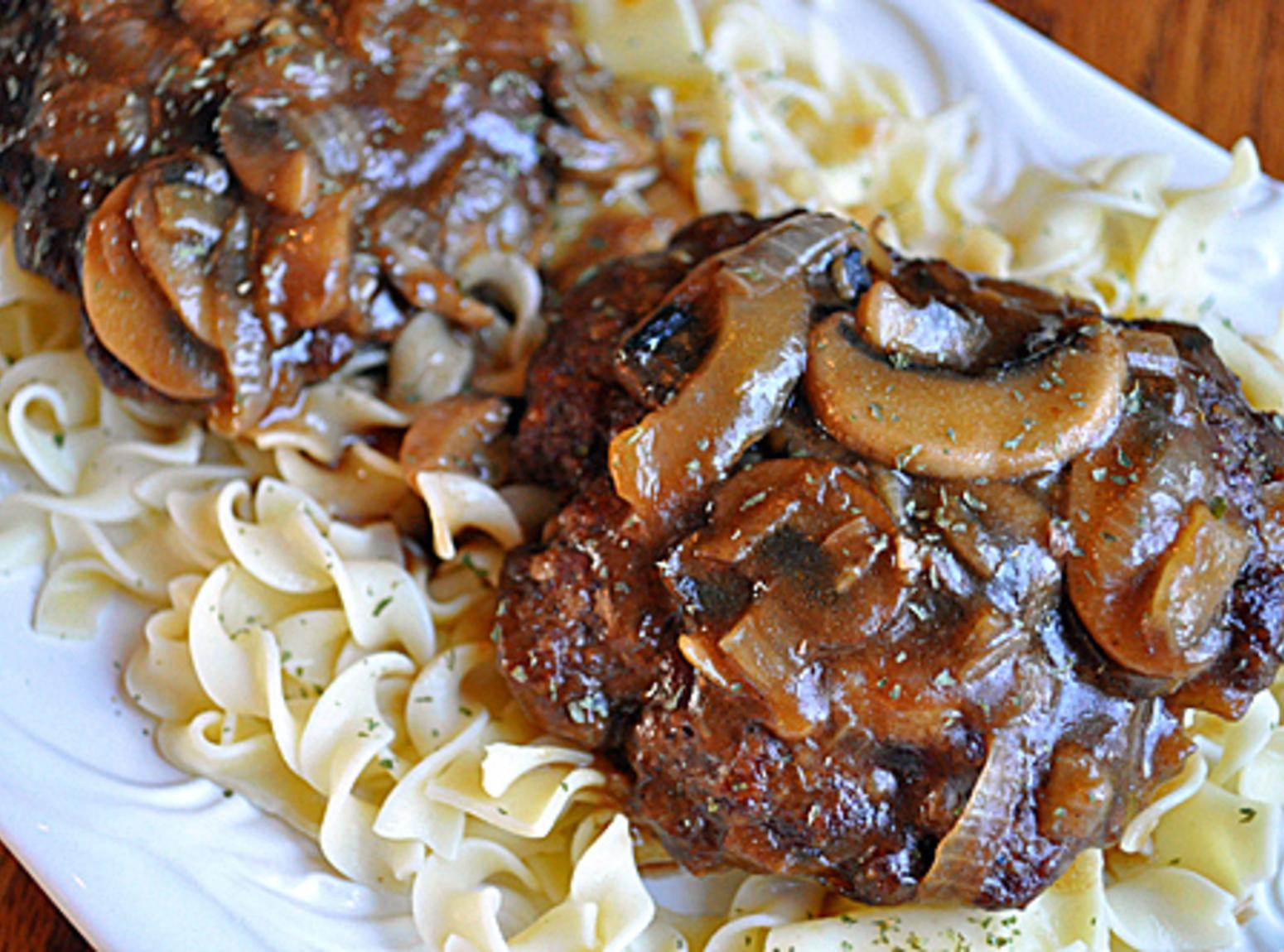 Hamburger Steak With Mushroom Gravy
 Hamburger Steaks With Mushroomonion Gravy Recipe