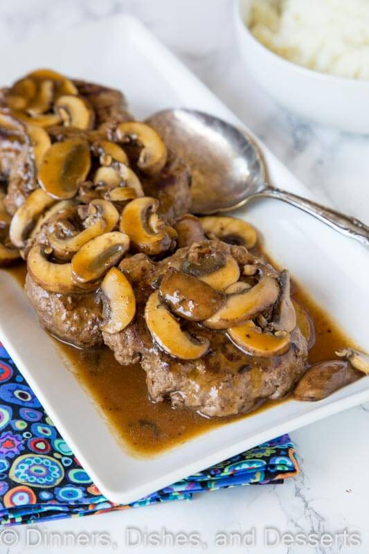 Hamburger Steak With Mushroom Gravy
 Hamburger Steaks with Mushroom Gravy Dinners Dishes