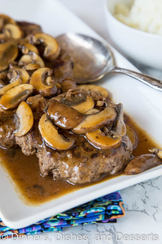 Hamburger Steak With Mushroom Gravy
 Hamburger Steaks with Mushroom Gravy Dinners Dishes