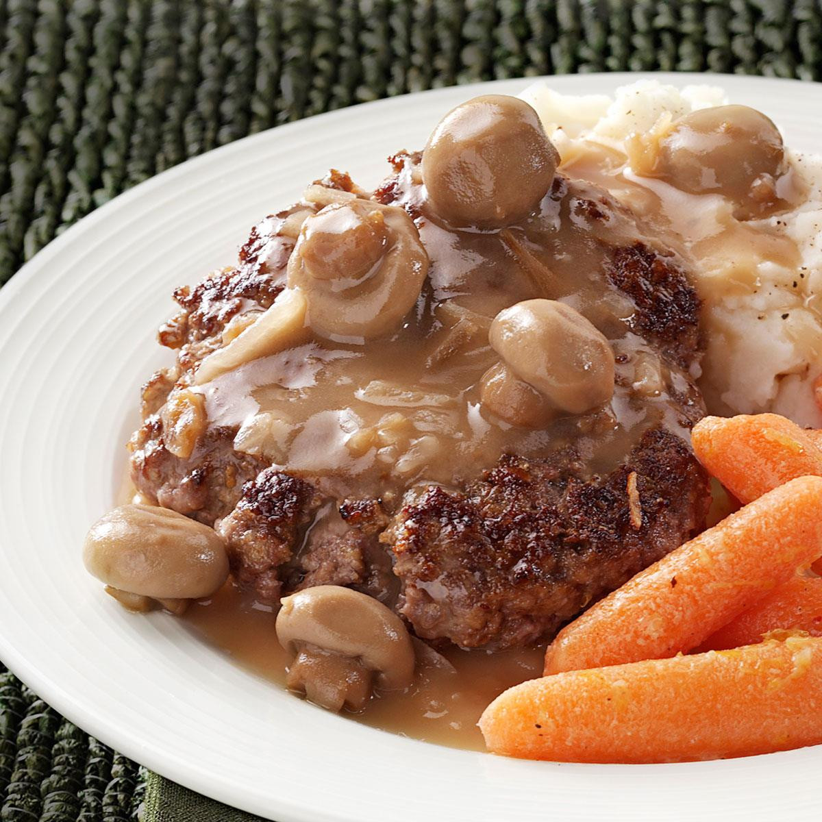 Hamburger Steak With Mushroom Gravy
 Hamburger Steaks with Mushroom Gravy Recipe