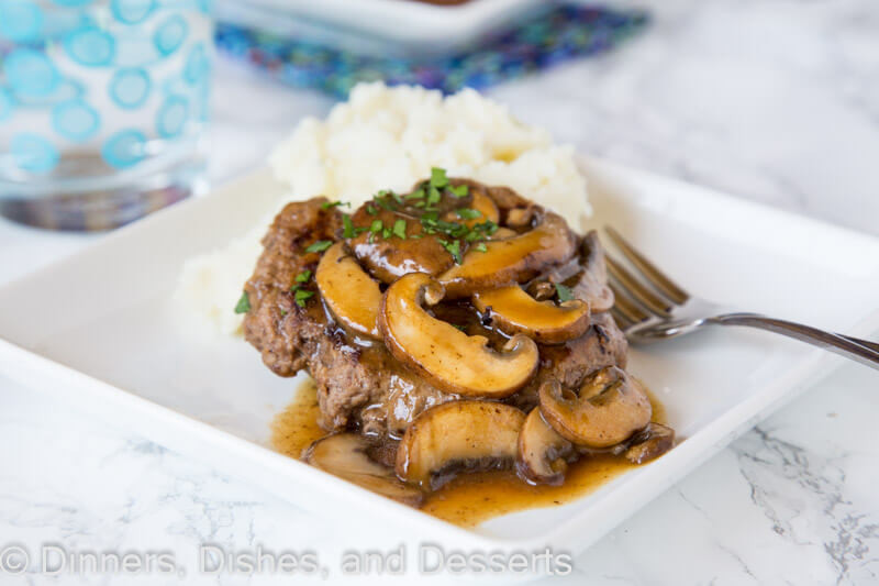 Hamburger Steak With Mushroom Gravy
 Hamburger Steaks with Mushroom Gravy Dinners Dishes