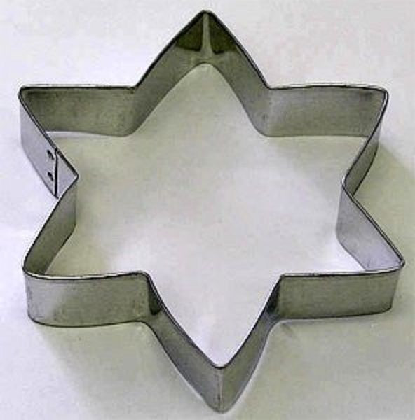 Hanukkah Cookies Cutters
 SIX 6 POINT STAR of DAVID COOKIE CUTTER LARGE 3" METAL