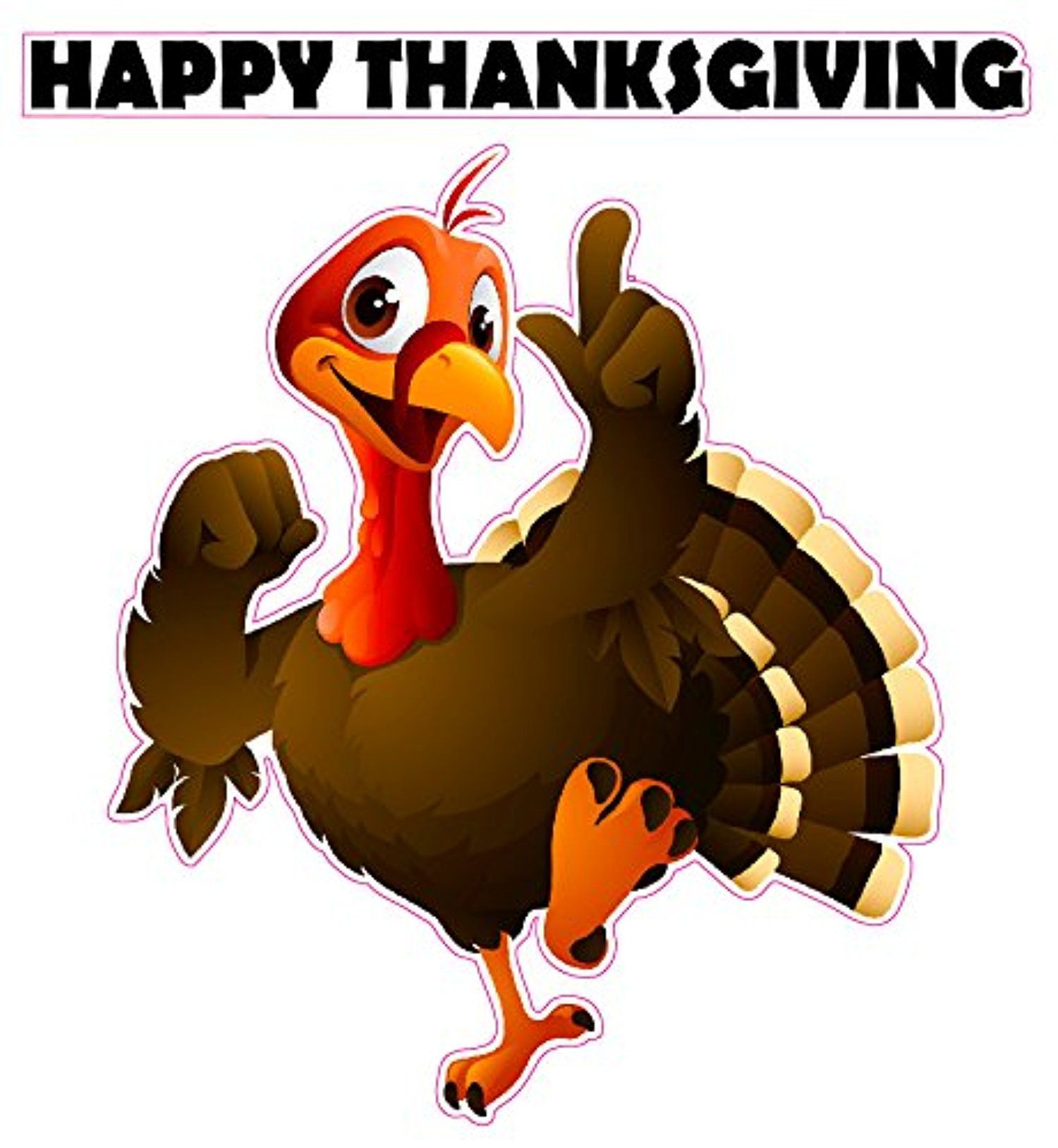 Happy Thanksgiving Turkey
 Happy Thanksgiving Turkey Wall Décor Decal is 12" x 11