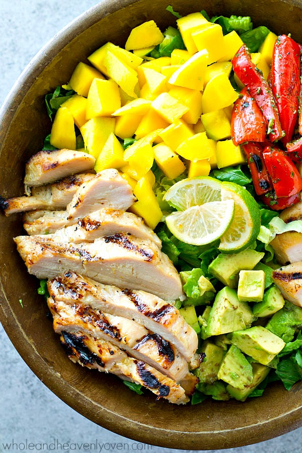 Hawaiian Main Dishes
 Hawaiian Grilled Chicken Mango Salad Citrus Vinaigrette