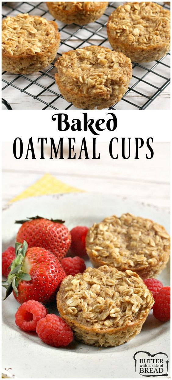 Healthy Baked Snacks
 Baked Oatmeal Cups an easy delicious breakfast or snack