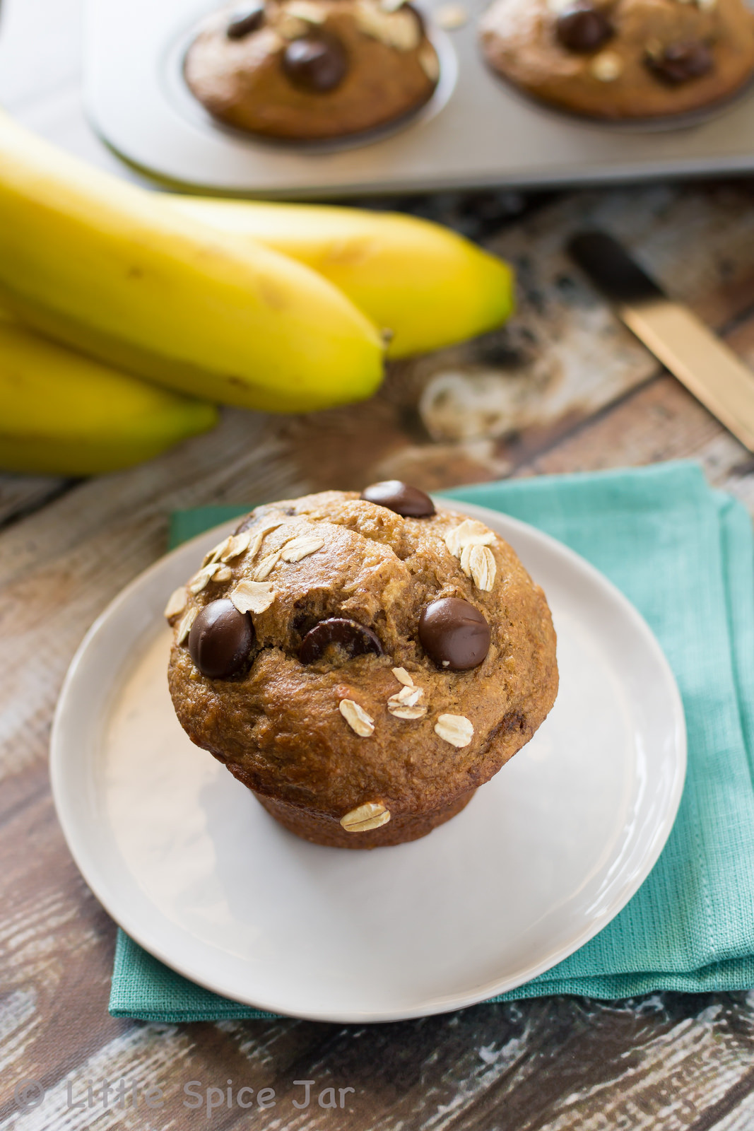 Healthy Banana Chocolate Chip Muffins
 HEALTHY CHOCOLATE CHIP BANANA MUFFINS