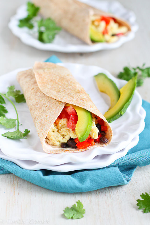 Healthy Breakfast Burrito
 Healthy Breakfast Burrito with Avocado & Chipotle Yogurt