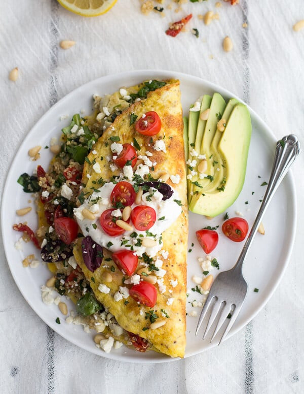 Healthy Breakfast Omelette
 Simple Greek Quinoa Dinner Omelets with Feta and Tzatziki