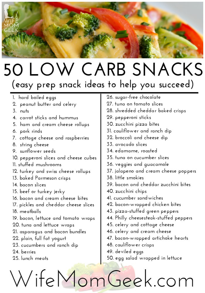 Healthy Carb Snacks
 50 Low Carb Snack Ideas