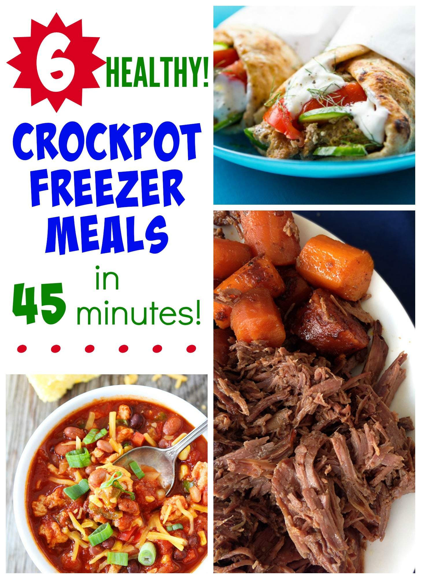 Healthy Crockpot Dinners
 6 Healthy Slow Cooker Freezer Meals in Less Than 1 Hour