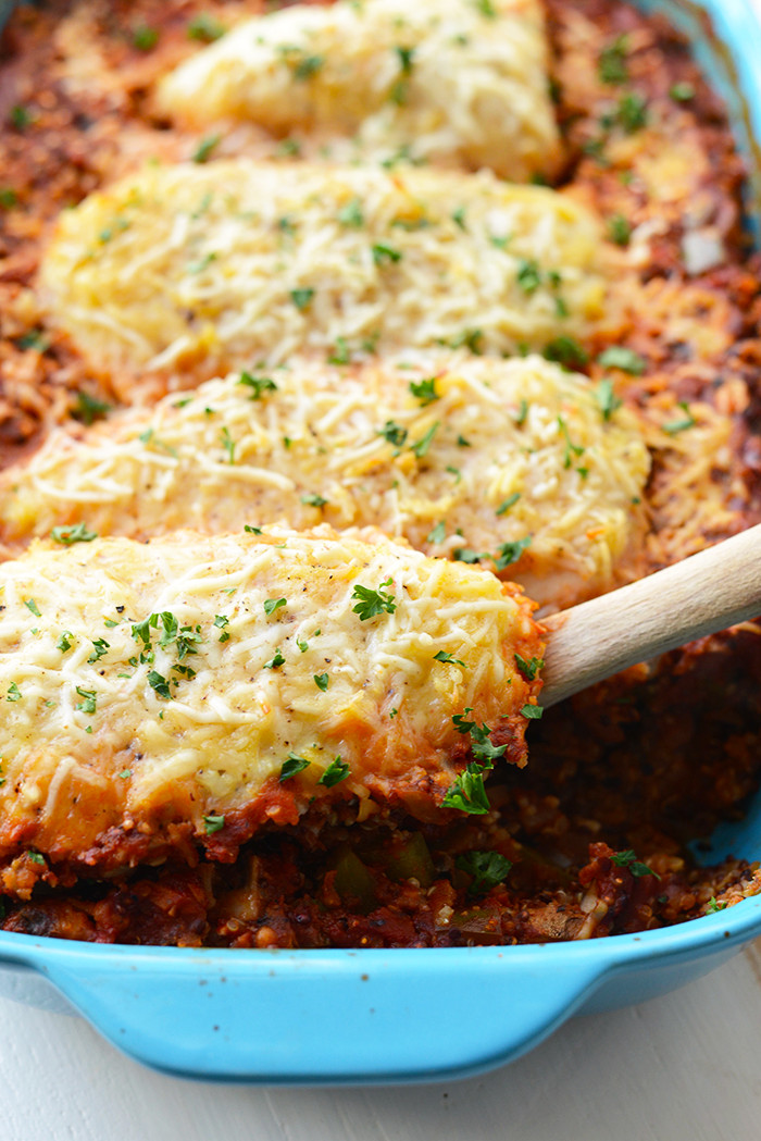 Healthy Dinner Casseroles
 Healthy Chicken Parmesan Quinoa Bake Fit Foo Finds