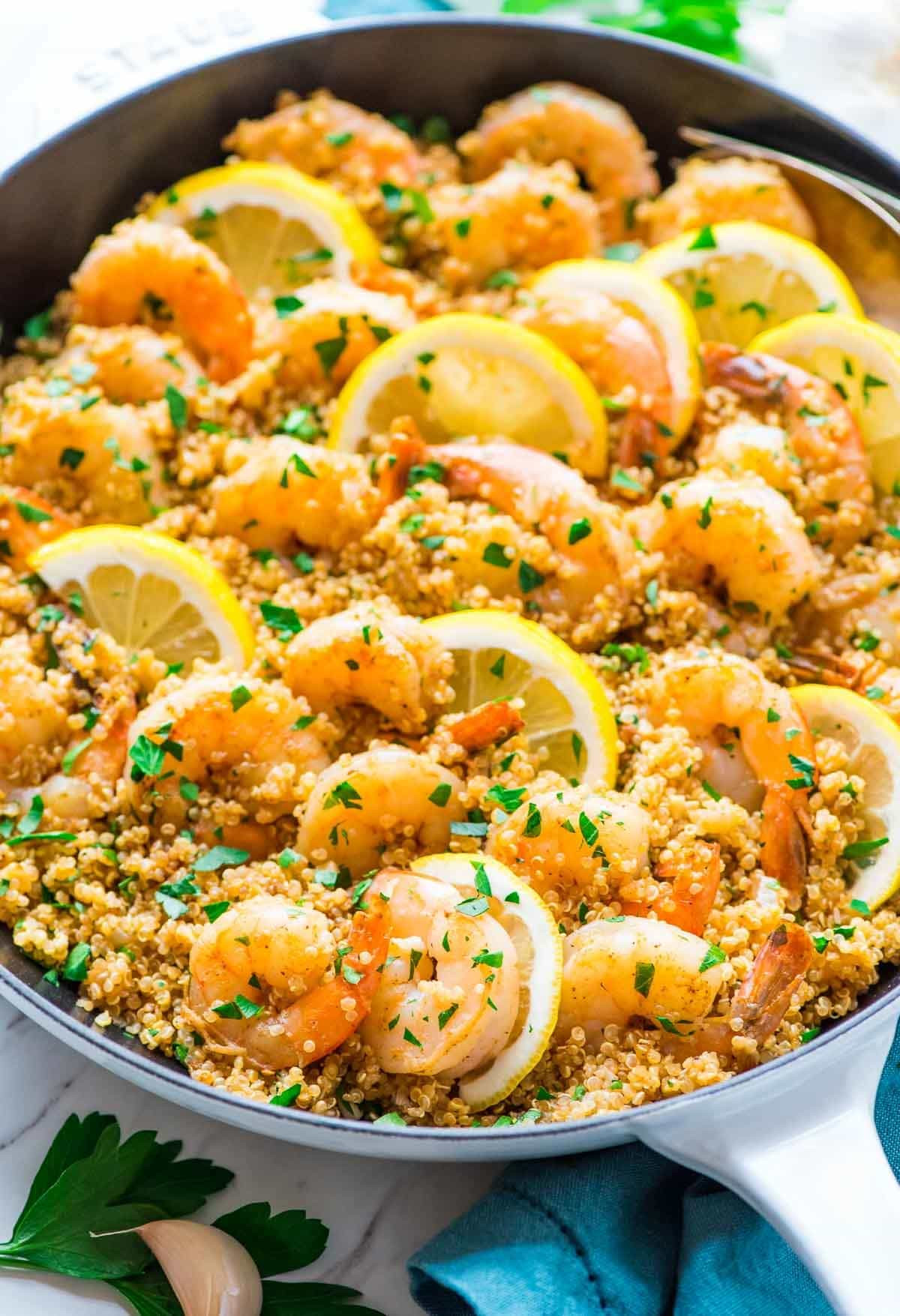 Healthy Dinner Recipes Easy
 Garlic Shrimp with Quinoa
