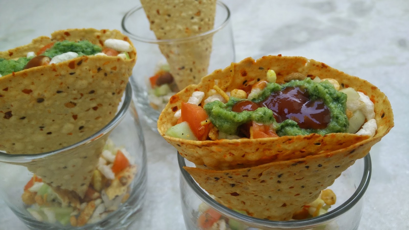 Healthy Indian Recipes
 Masala Papad Cones Recipe Indian Snacks Healthy Kadai